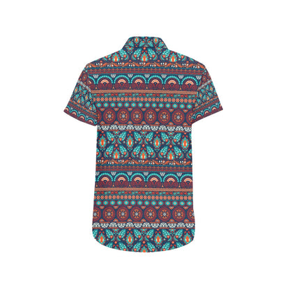 Suzani Print Design LKS302 Men Short Sleeve Button Up Shirt