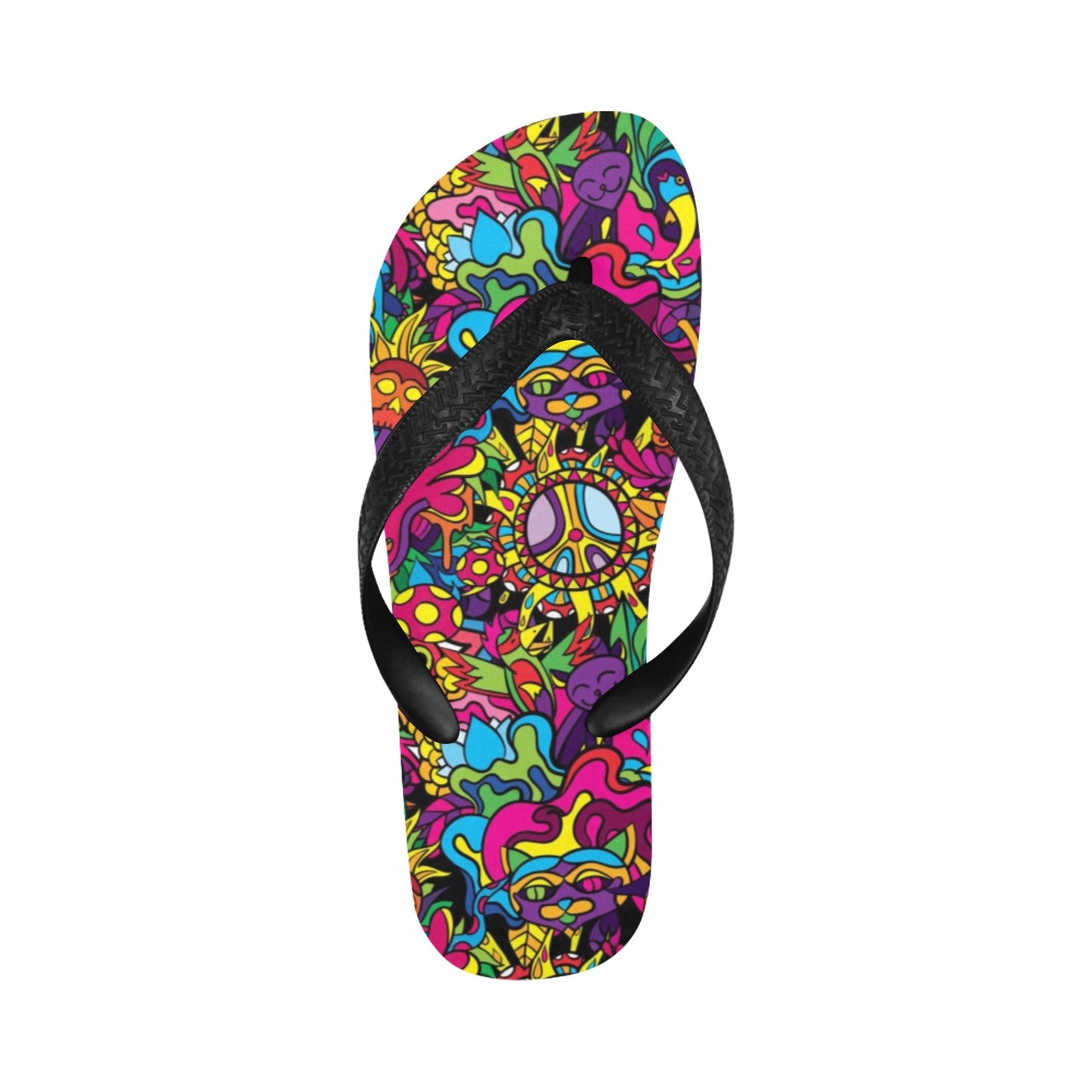 Trippy Print Design LKS304 Flip Flops