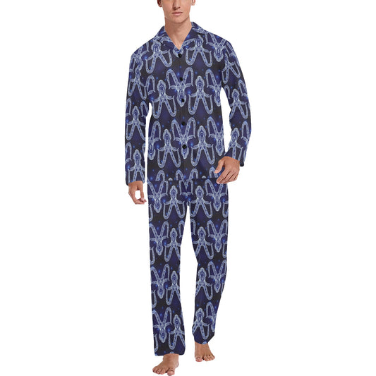 Capricorn Zodiac Pattern Print Design 03 Men's Long Pajama Set