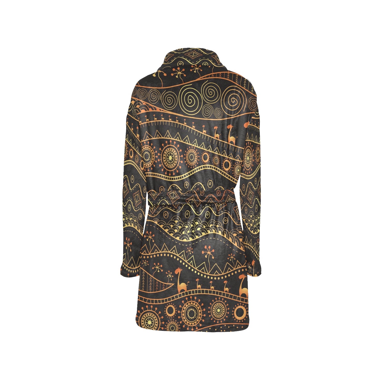 Gold African Design Women's Fleece Robe