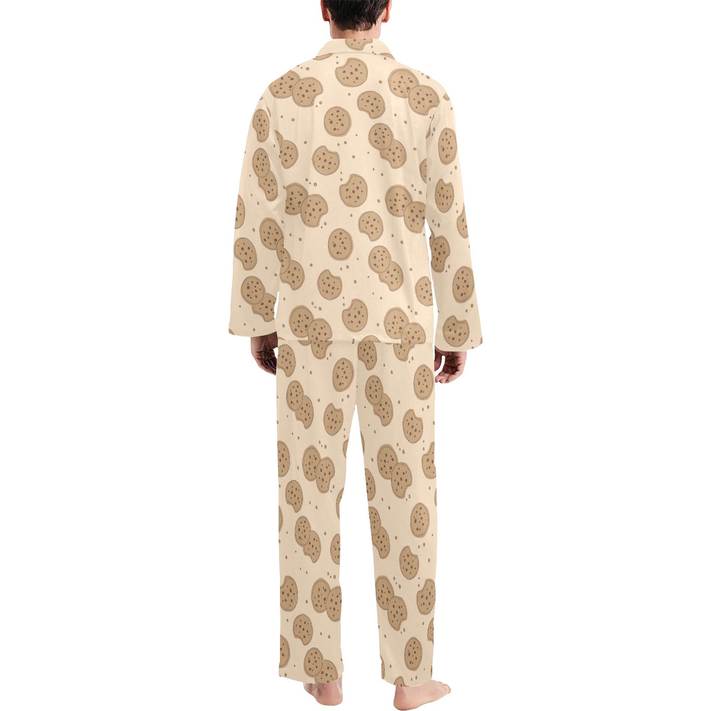 Biscuit Pattern Print Design 02 Men's Long Pajama Set