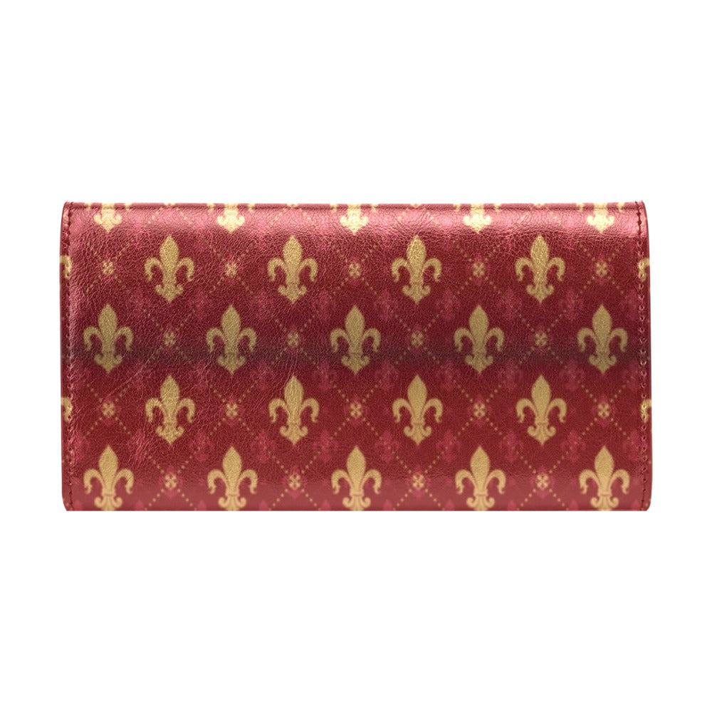 Fleur De Lis Print Design LKS401 Women's Trifold Wallet