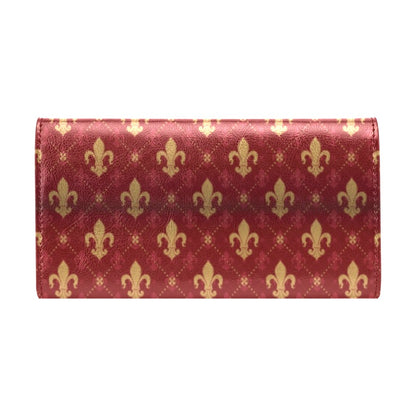 Fleur De Lis Print Design LKS401 Women's Trifold Wallet