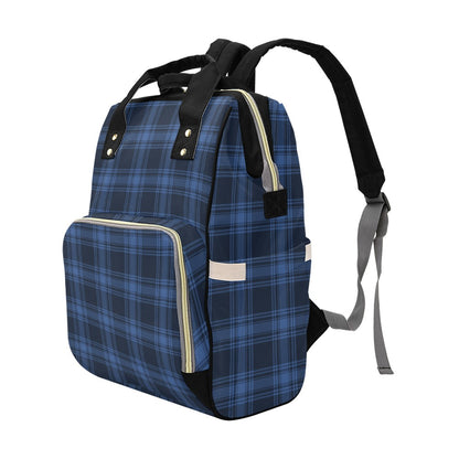 Tartan Blue Print Design LKS304 Diaper Bag Backpack