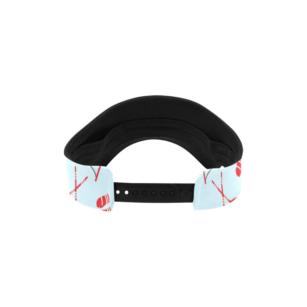 Hockey Red Equipment Print Design LKS305 Unisex Sun Visor