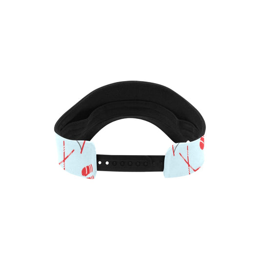 Hockey Red Equipment Print Design LKS305 Unisex Sun Visor