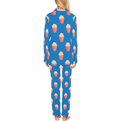 Popcorn Pattern Print Design A04 Women's Long Pajama Set