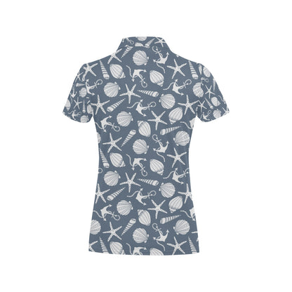 Seashell Print Design LKS306 Women's Polo Shirt