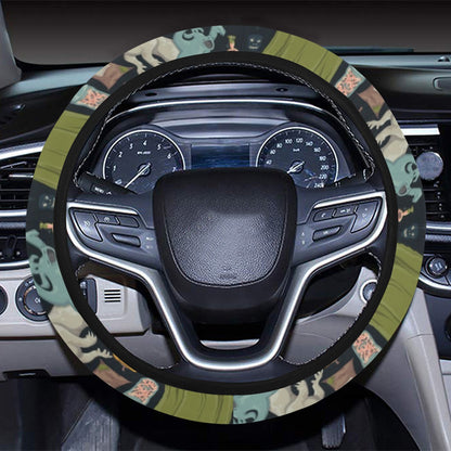 Creepy Halloween Print Design LKS304 Steering Wheel Cover with Elastic Edge