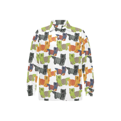 Skye Terriers Print Design LKS301 Long Sleeve Polo Shirt For Men's