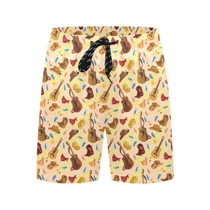 Western Lifestyle Print Design LKS303 Men's Swim Trunks Beach Shorts