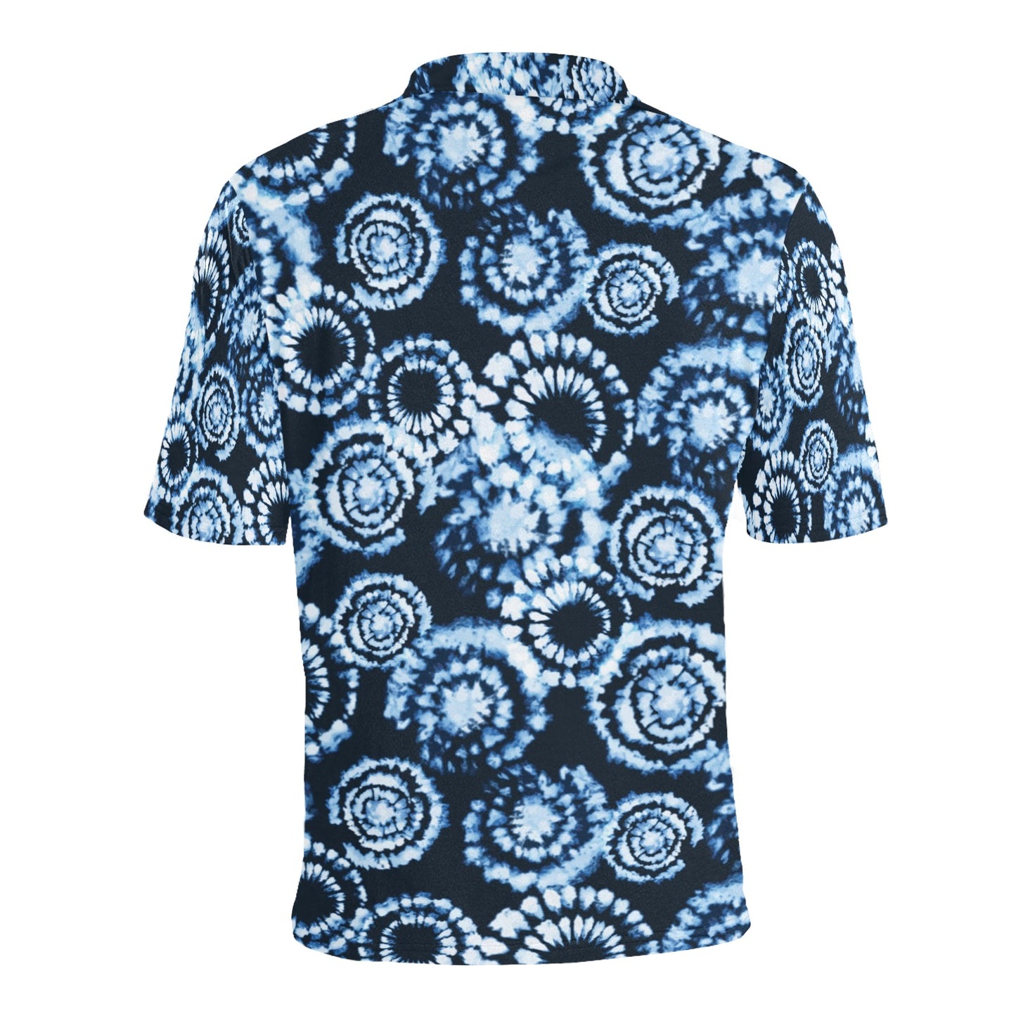 Tie Dye Dark Blue Print Design LKS306 Men Polo Shirt