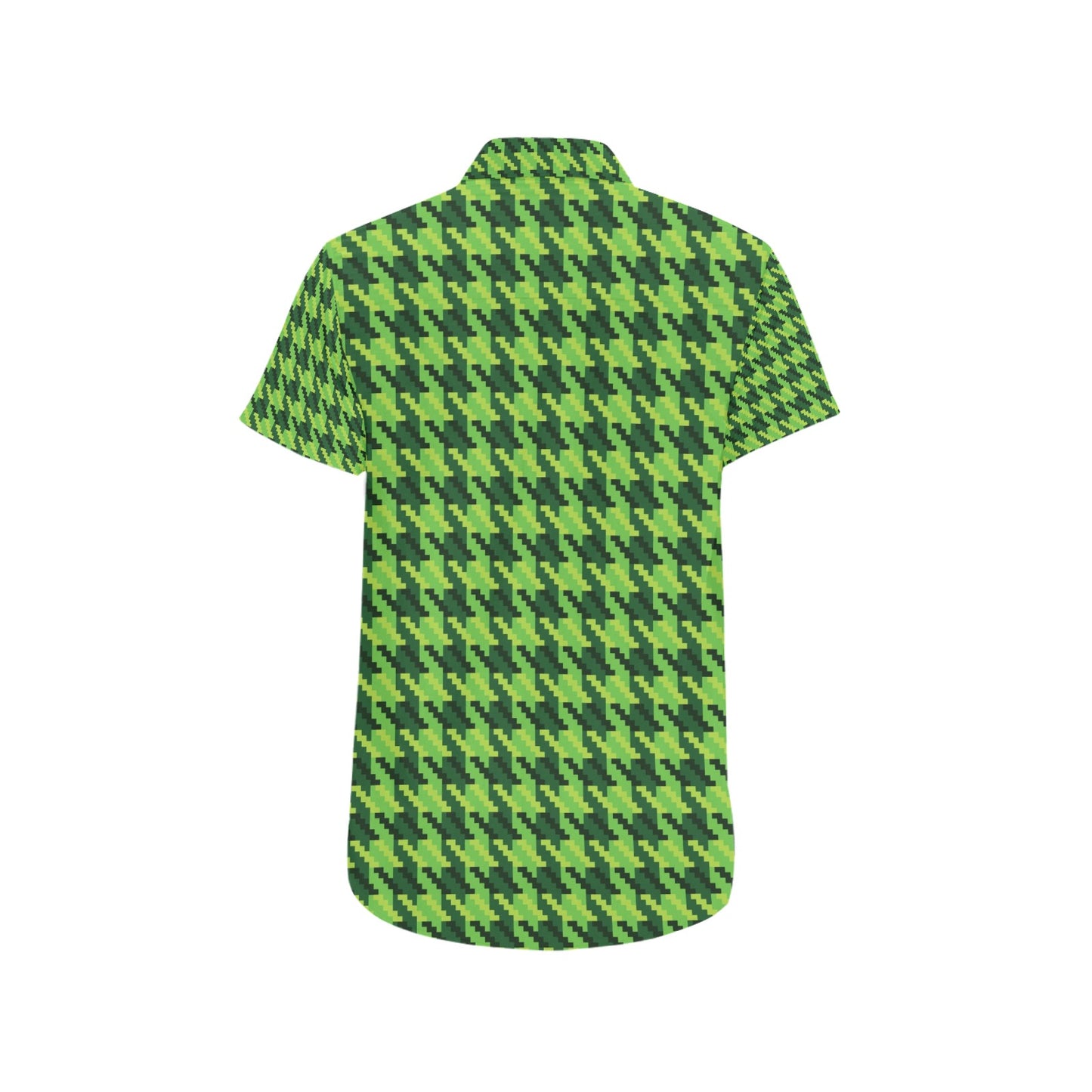 St Patricks Day Houndstooth Pattern Print LKS301 Men Short Sleeve Button Up Shirt