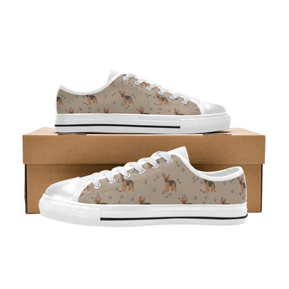 Yorkshire Terriers Print Design LKS305 Women's White Low Top Shoes