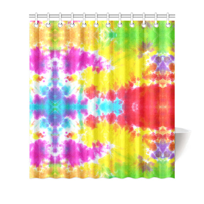 Tie Dye Rainbow Themed Print Shower Curtain