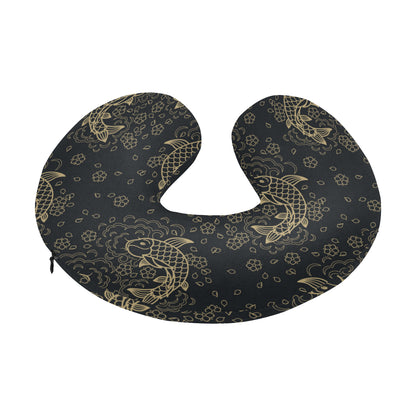 KOI Fish Pattern Print Design 02 U-Shaped Travel Neck Pillow