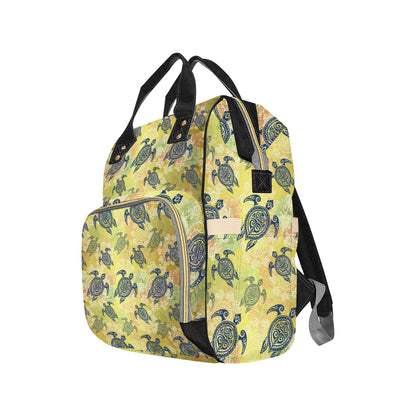 Hawaiian Turtle Tribal Design Print Diaper Bag Backpack