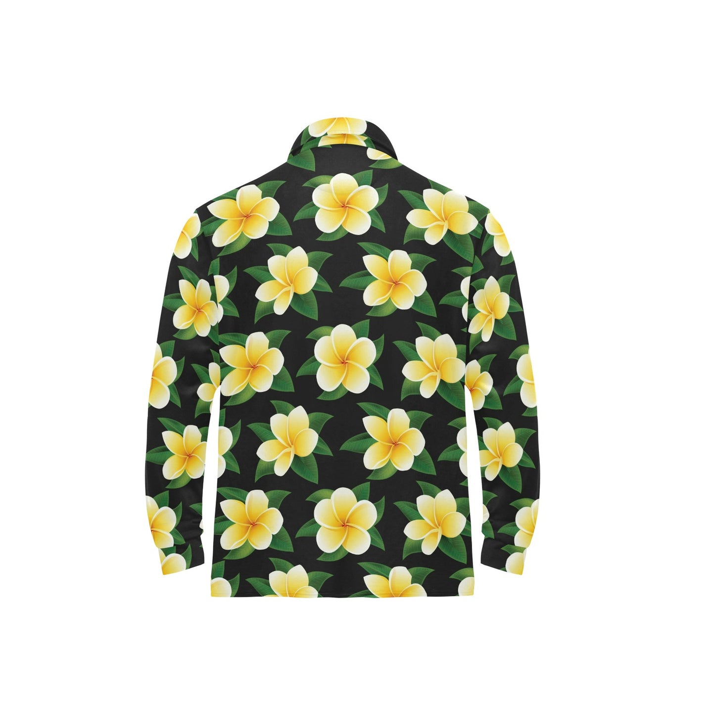 Plumeria Pattern Print Design A03 Long Sleeve Polo Shirt For Men's