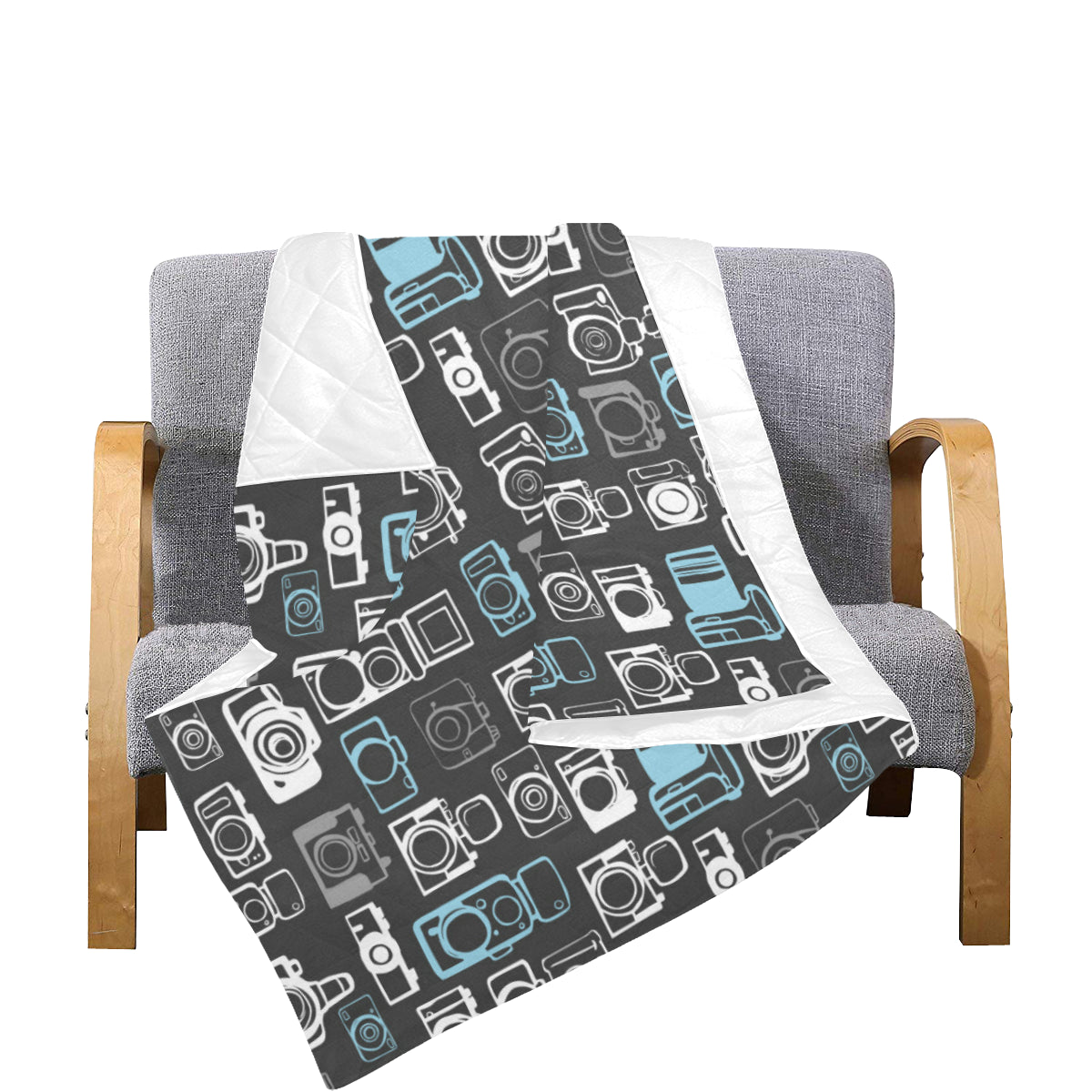 Camera Pattern Print Design 04 Premium Quilt