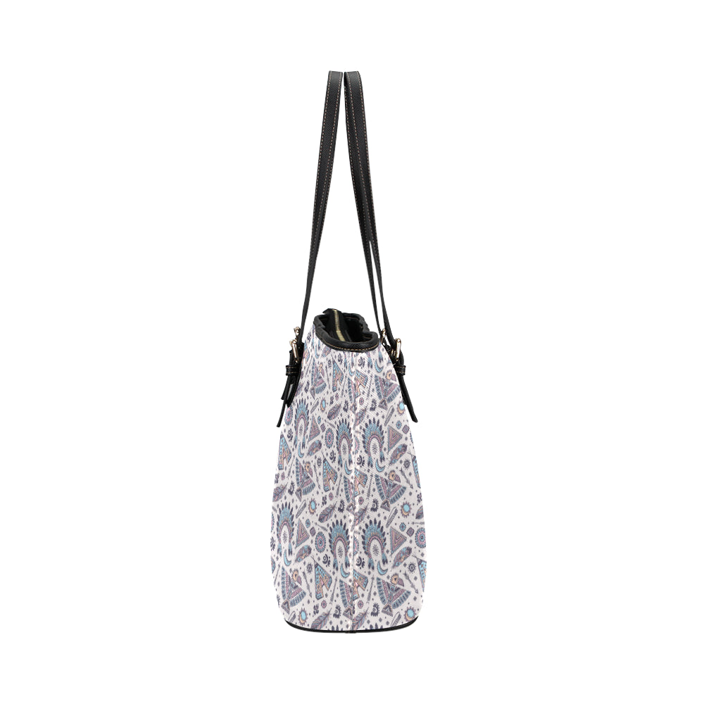 Eagles Native American Indian Symbol Leather Tote Bag
