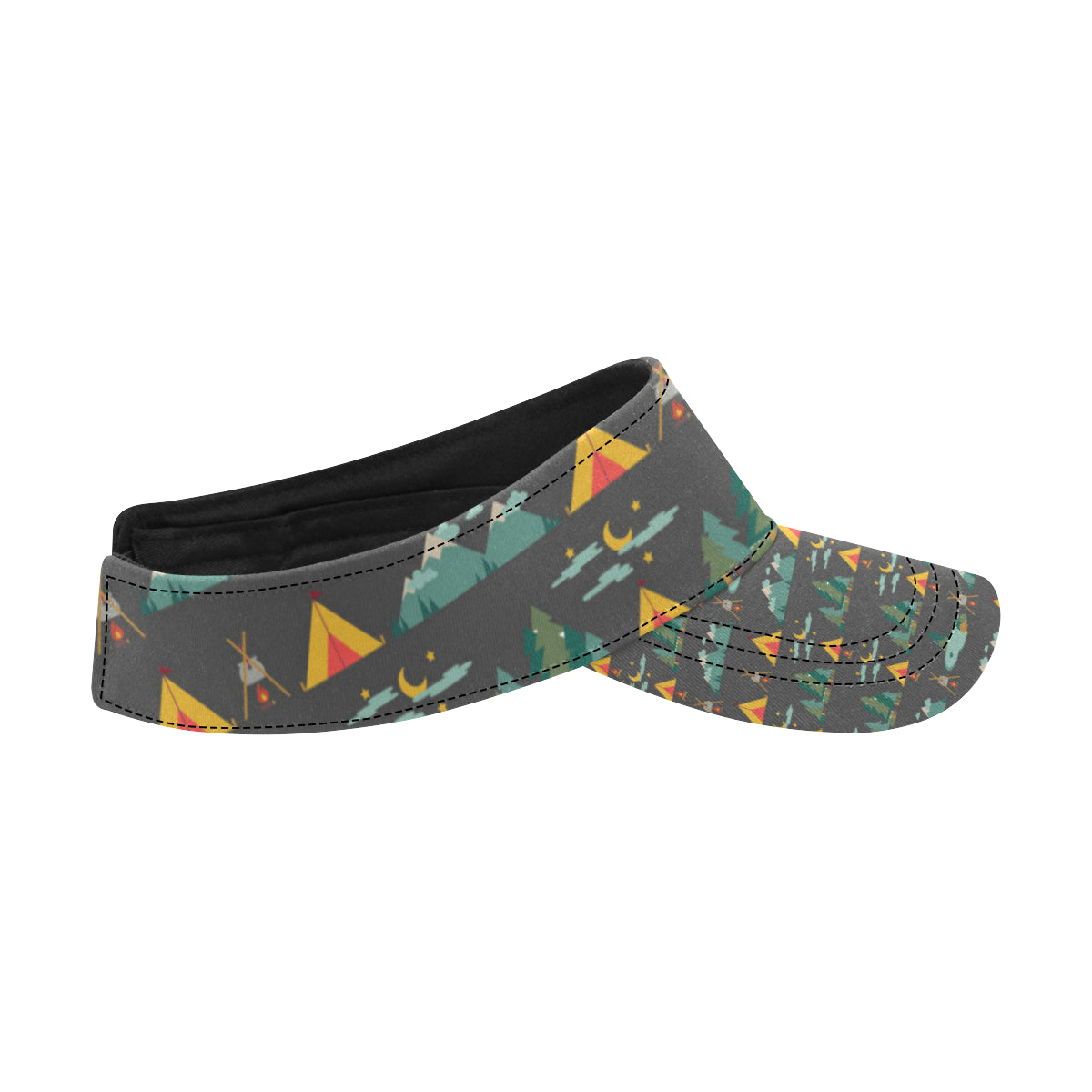 Camping Tent Pattern Print Design 03 Unisex Sun Visor