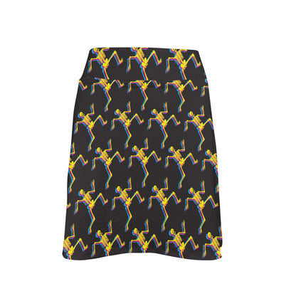 Skeleton Skeleton 3D Print Design LKS301 17" Golf & Pickleball Skort with Pockets