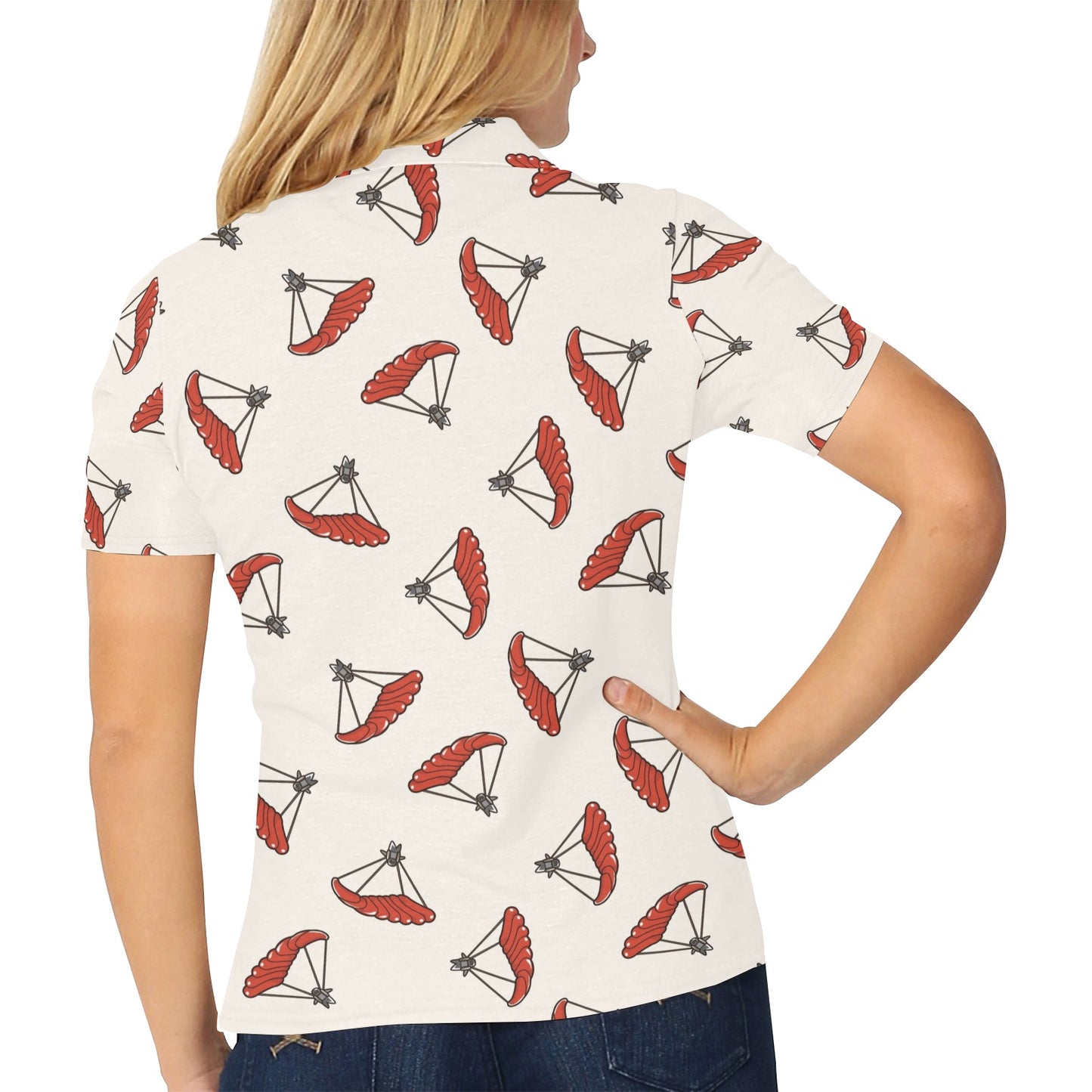 Skydiver Print Design LKS302 Women's Polo Shirt
