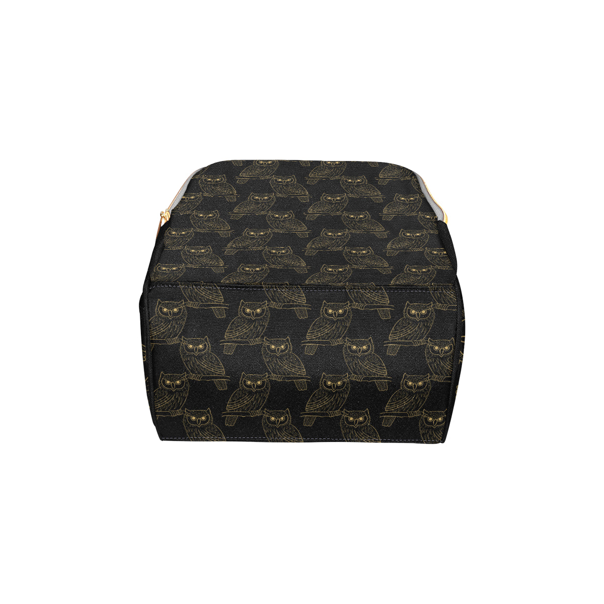 Gold Owl Pattern Diaper Bag Backpack