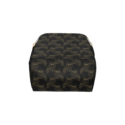 Gold Owl Pattern Diaper Bag Backpack