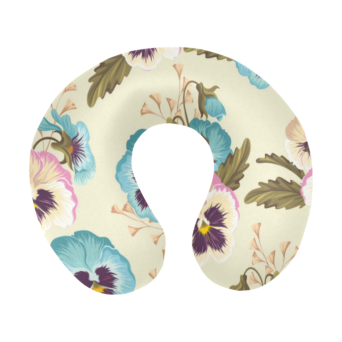 Pansy Pattern Print Design A02 U-Shaped Travel Neck Pillow