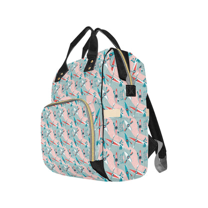 Kayak Pattern Print Design 05 Diaper Bag Backpack