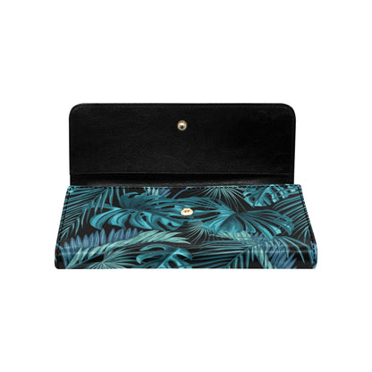 Palm Leaf Pattern Print Design A03 Women's Trifold Wallet