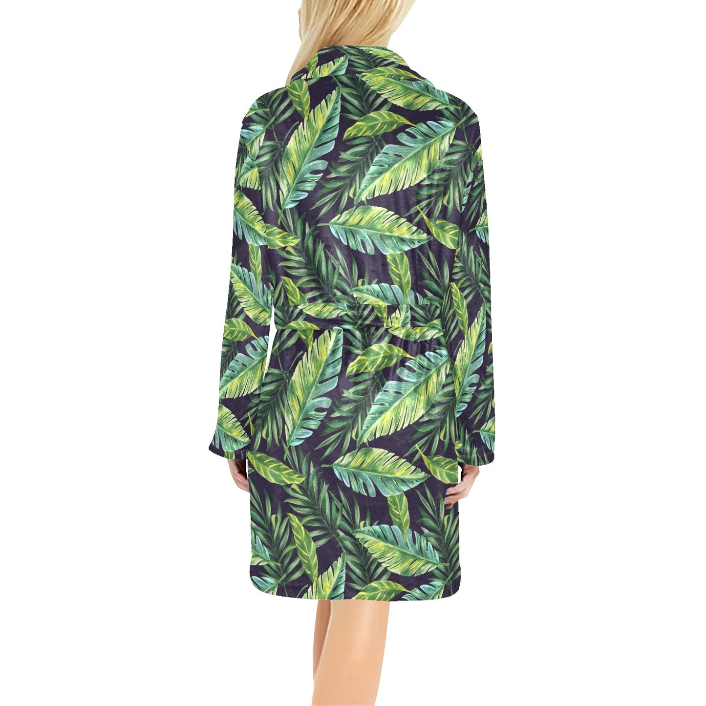 Tropical Flower Pattern Print Design TF06 Women's Fleece Robe