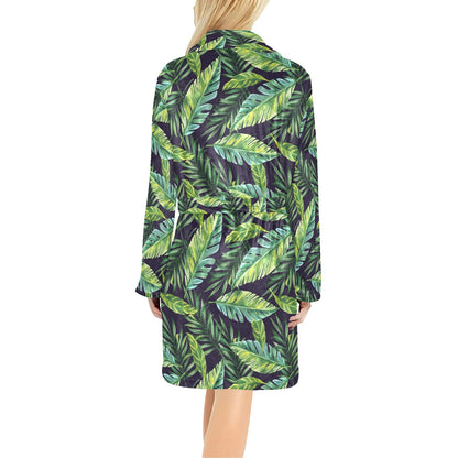 Tropical Flower Pattern Print Design TF06 Women's Fleece Robe