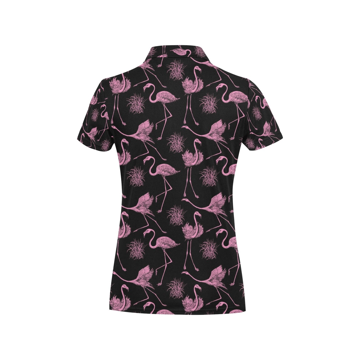 Flamingo Pink Print Pattern Women's Polo Shirt