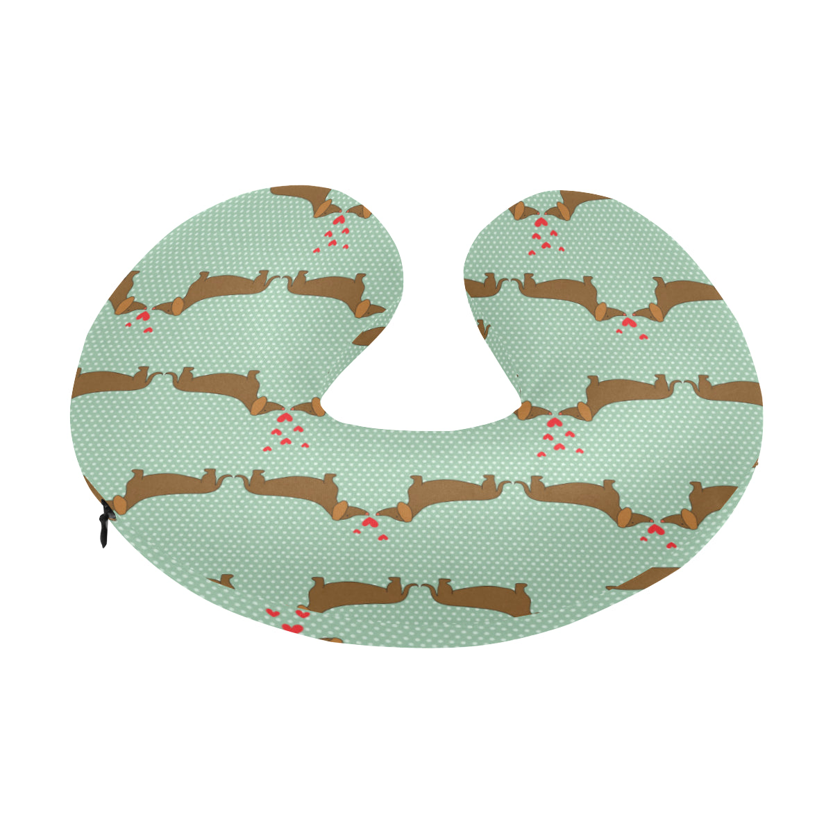 Dachshund Pattern Print Design 02 U-Shaped Travel Neck Pillow