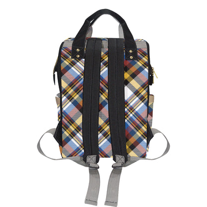 Madras Pattern Print Design 01 Diaper Bag Backpack