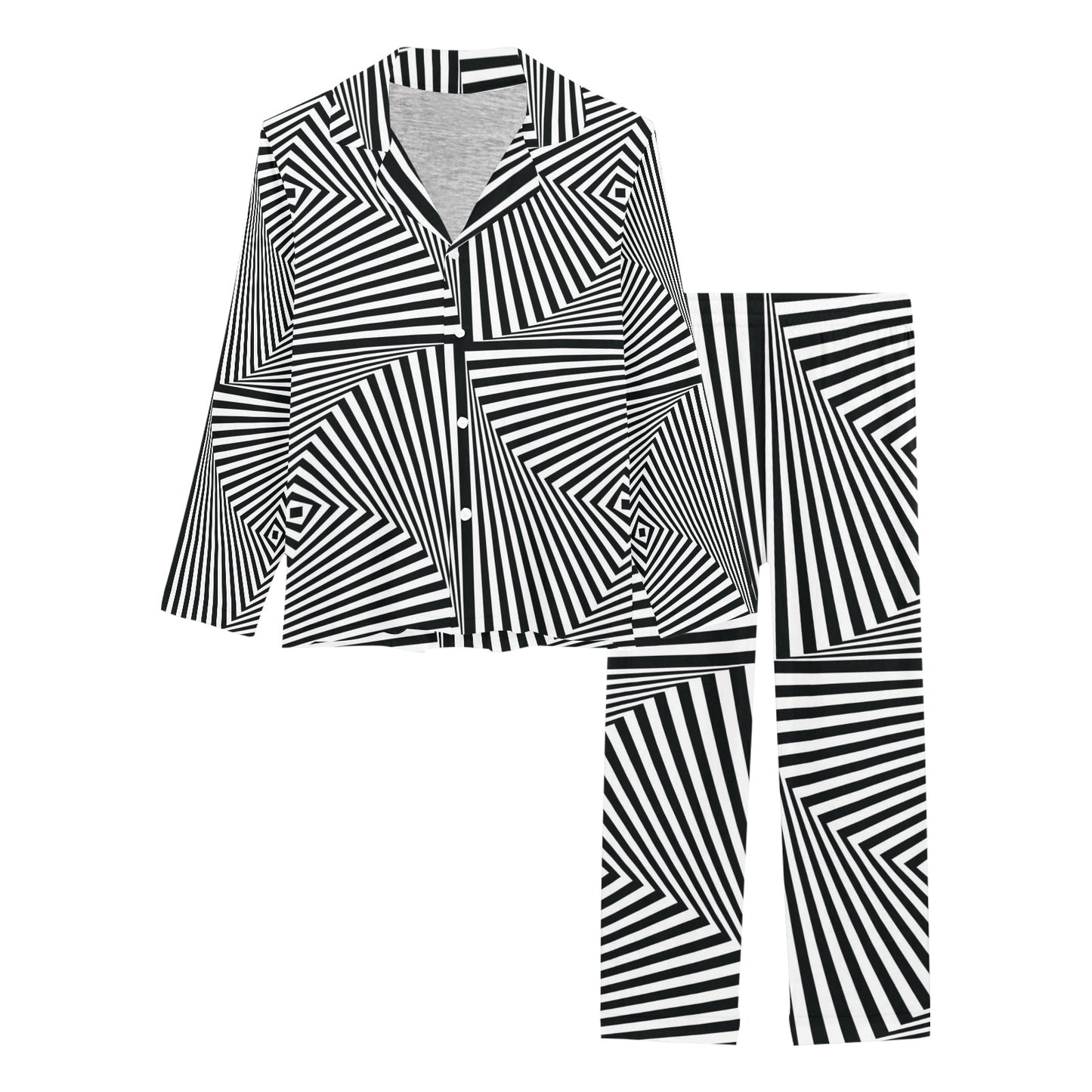 Vortex Print Design LKS302 Women's Long Pajama Set