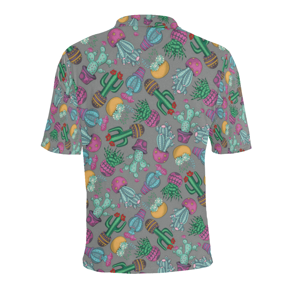 Cactus Colorful Print Pattern Men Polo Shirt