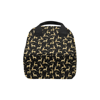 Deer Gold Pattern Insulated Lunch Bag