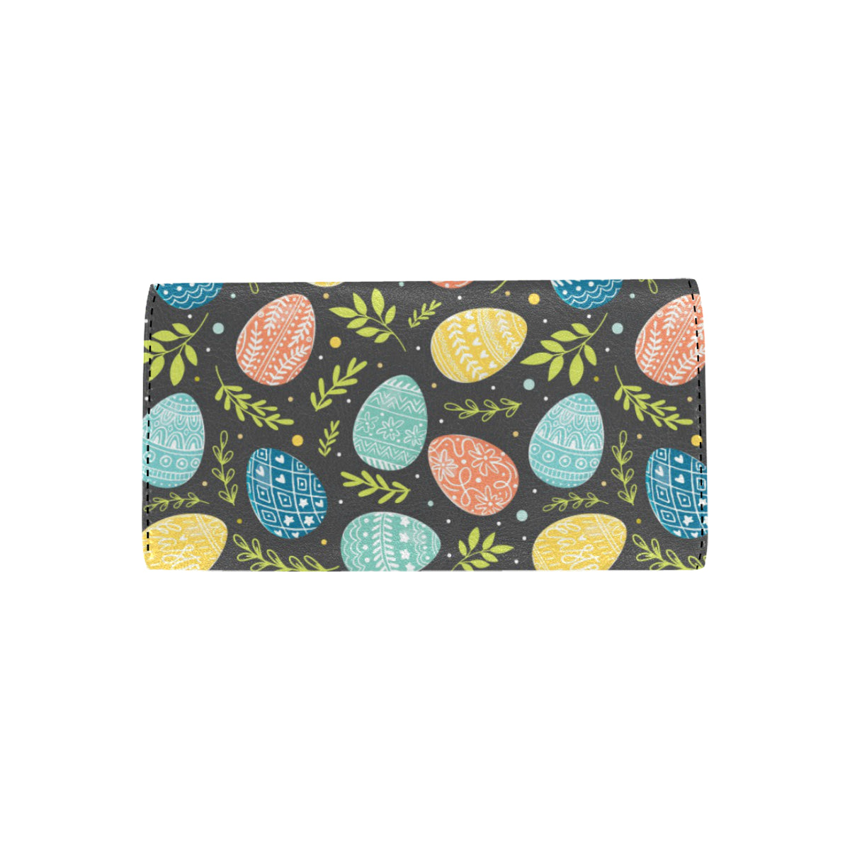 Easter Eggs Pattern Print Design RB01 Women's Trifold Wallet