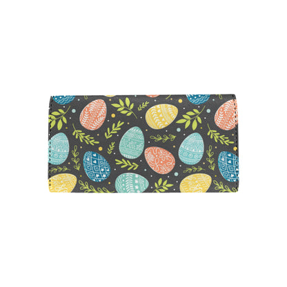 Easter Eggs Pattern Print Design RB01 Women's Trifold Wallet