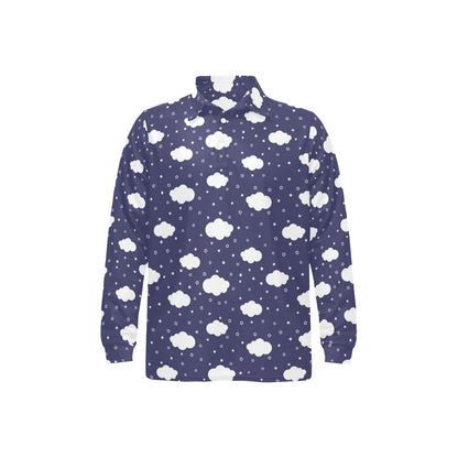 Cloud Pattern Print Design 03 Long Sleeve Polo Shirt For Men's