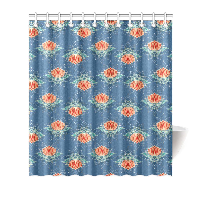 lotus Boho Pattern Print Design LO07 Shower Curtain