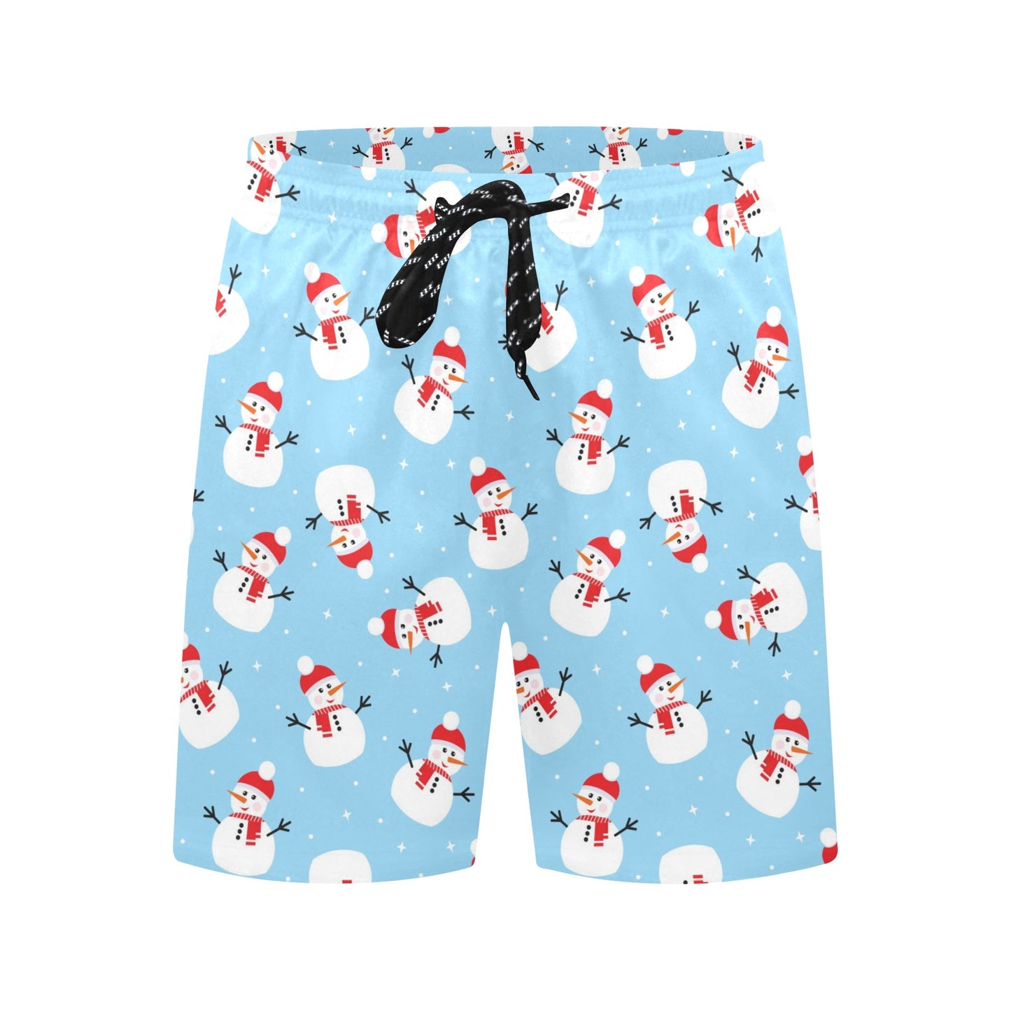 Snowman Print Design LKS305 Men's Swim Trunks Beach Shorts