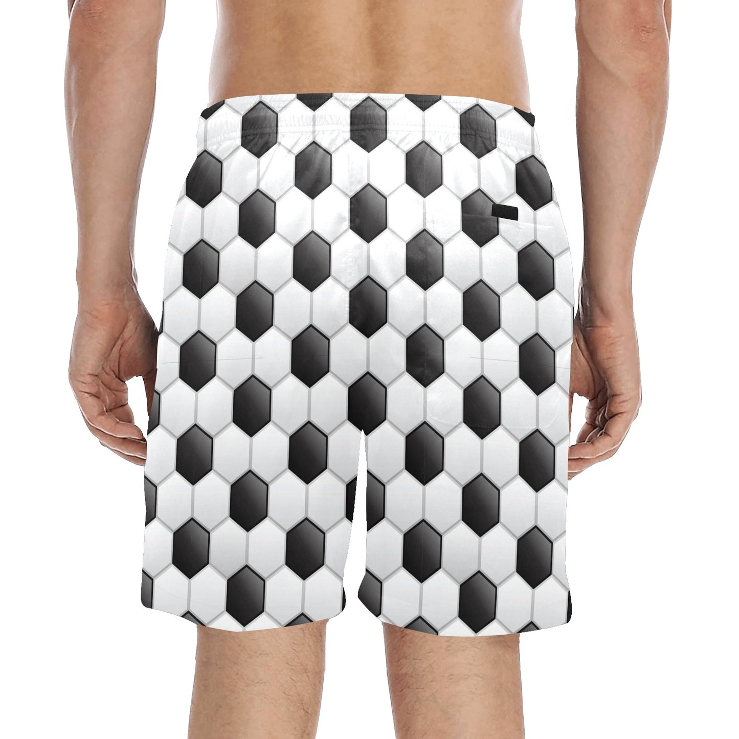 Soccer Ball Texture Print Pattern Men's Swim Trunks Beach Shorts