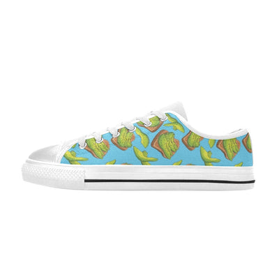 Sandwich Avocado Print Design LKS306 Women's White Low Top Shoes