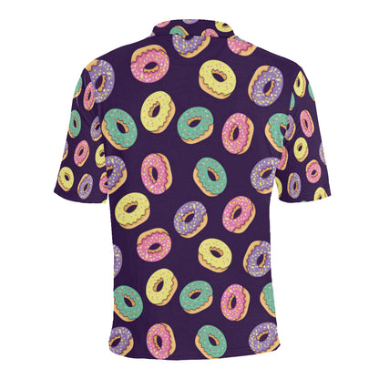 Donut Pattern Print Design DN08 Men Polo Shirt