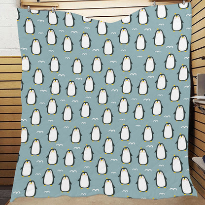 Penguin Pattern Print Design A02 Premium Quilt