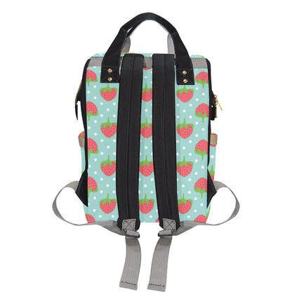 Strawberry Pattern Print Design SB06 Diaper Bag Backpack